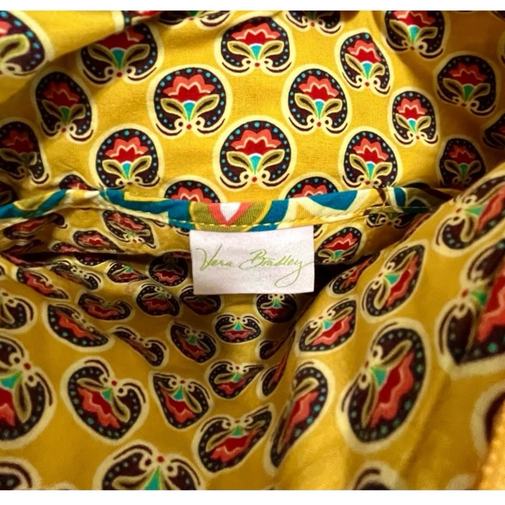 VERA BRADLEY Provencal Crossbody + Clamshell Eyeglass Case ~ Yellow Fall Retired - Picture 7 of 11